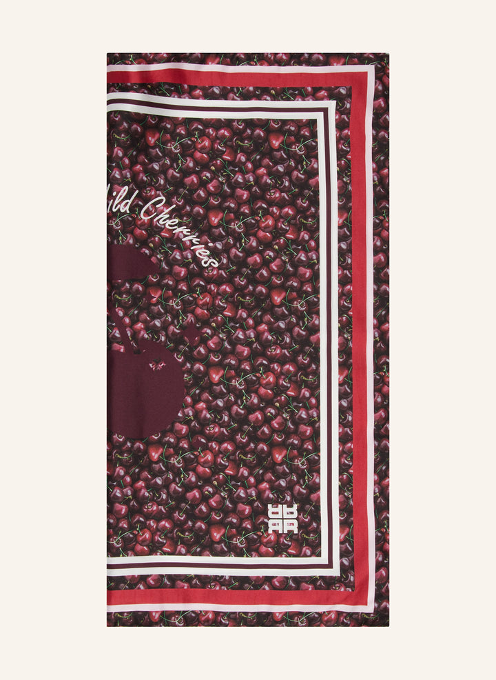 Foulard en soie avec imprimé cerises