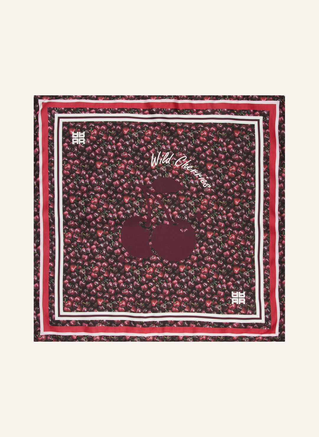Foulard en soie avec imprimé cerises
