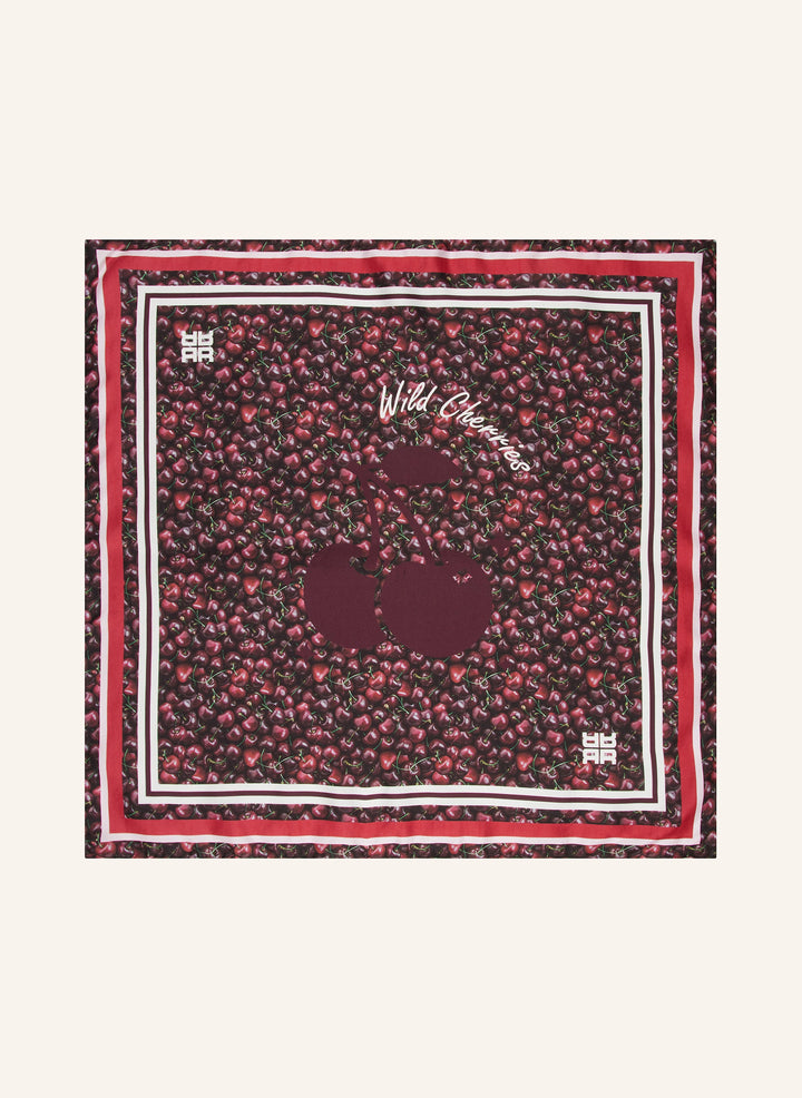 Foulard en soie avec imprimé cerises