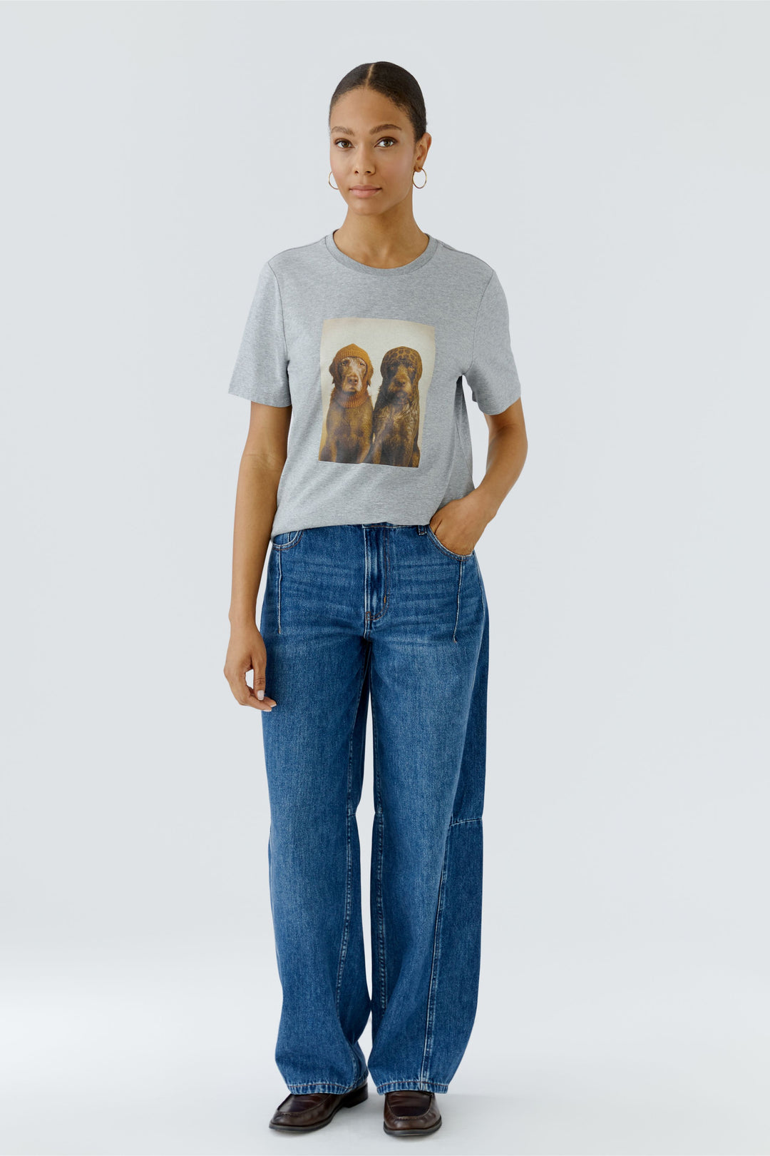 T-shirt à imprimé chiens à tuques