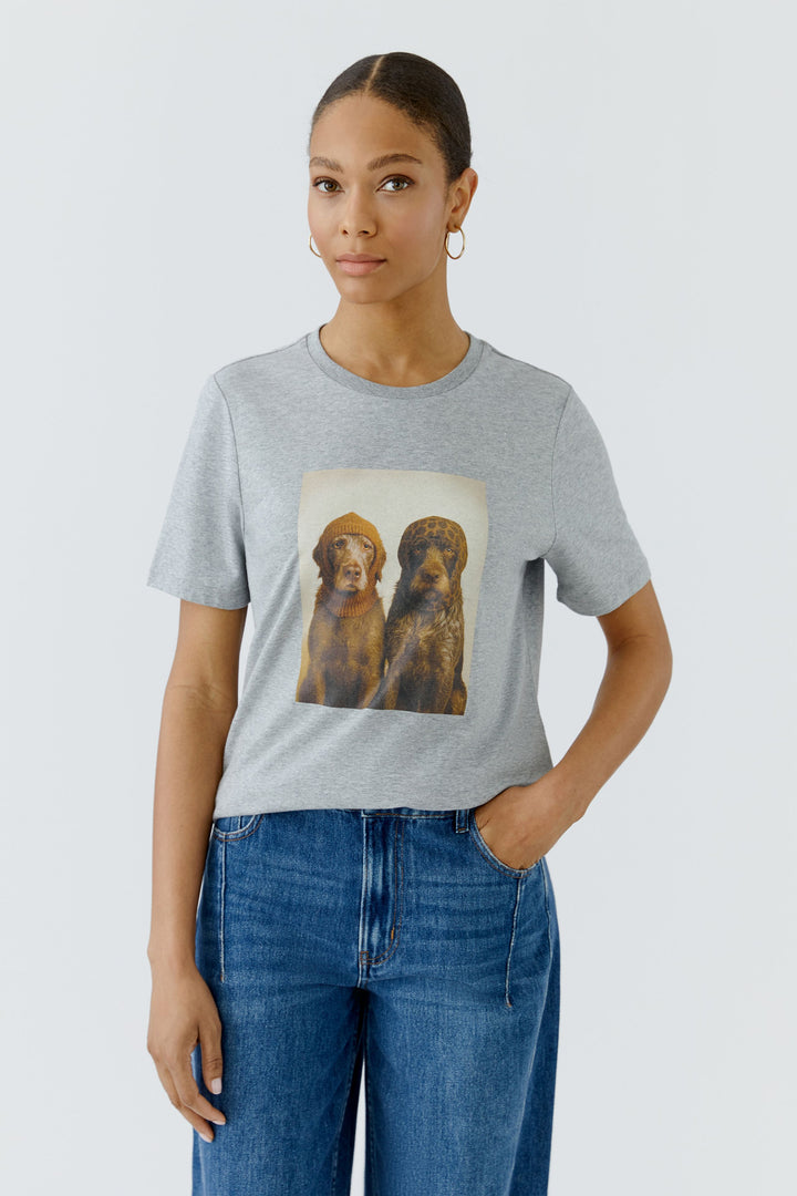 T-shirt à imprimé chiens à tuques