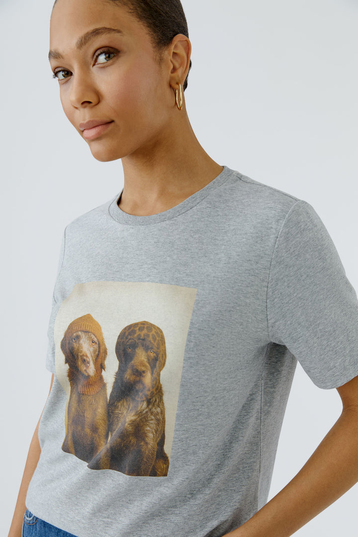 T-shirt à imprimé chiens à tuques