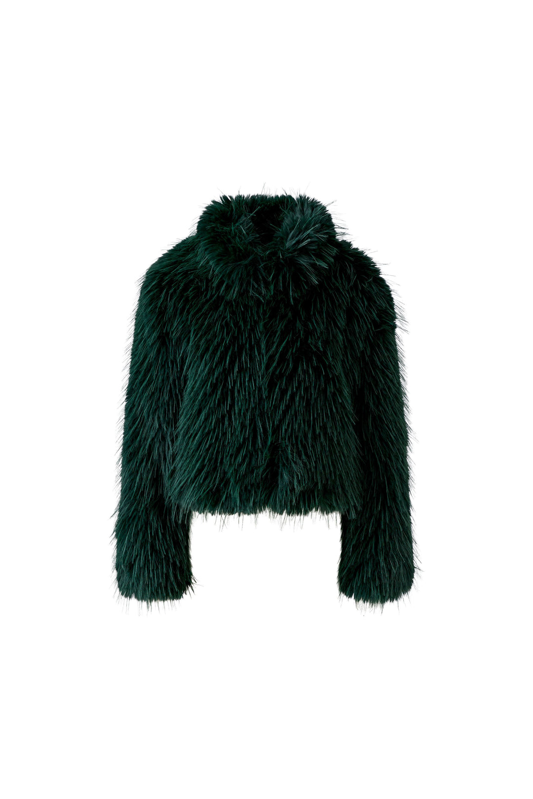 Manteau court à effet fourrure