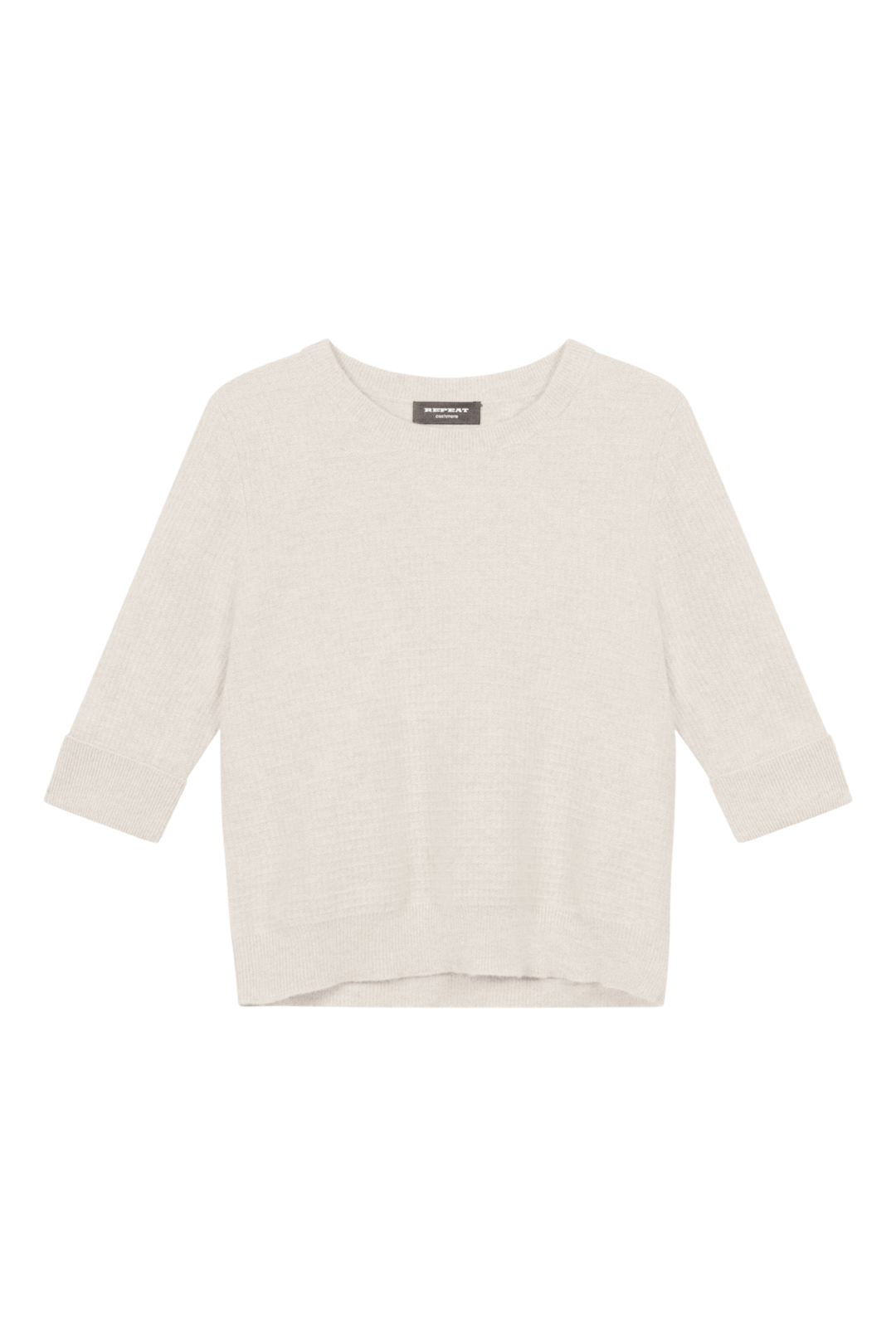 Pull en cachemire texturé avec lurex à manches courtes