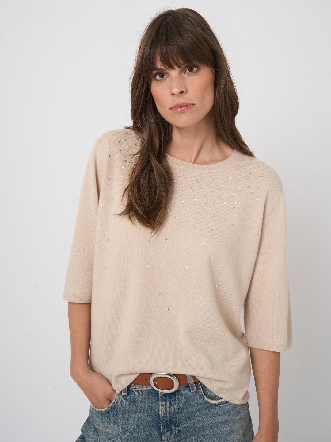 Pull en cachemire biologique à strass