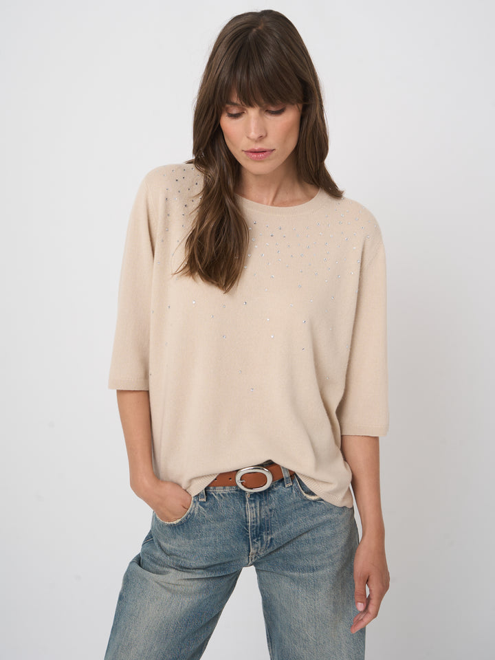 Pull en cachemire biologique à strass