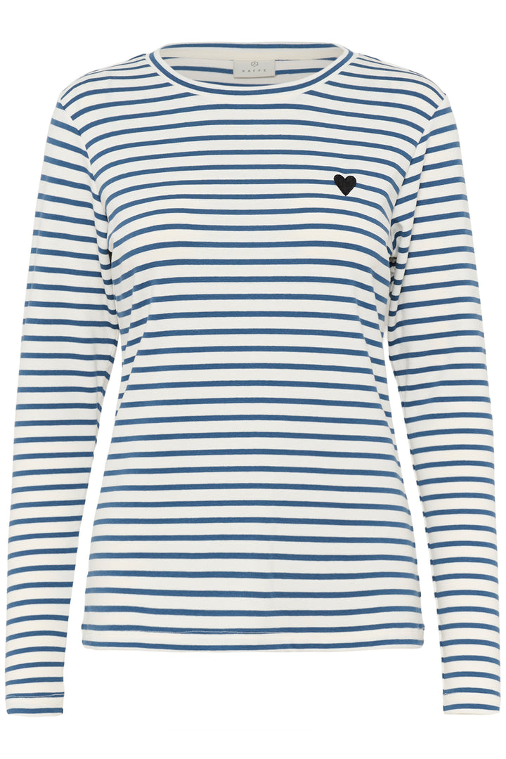 T-shirt rayé avec coeur brodé à manches longues Liddy