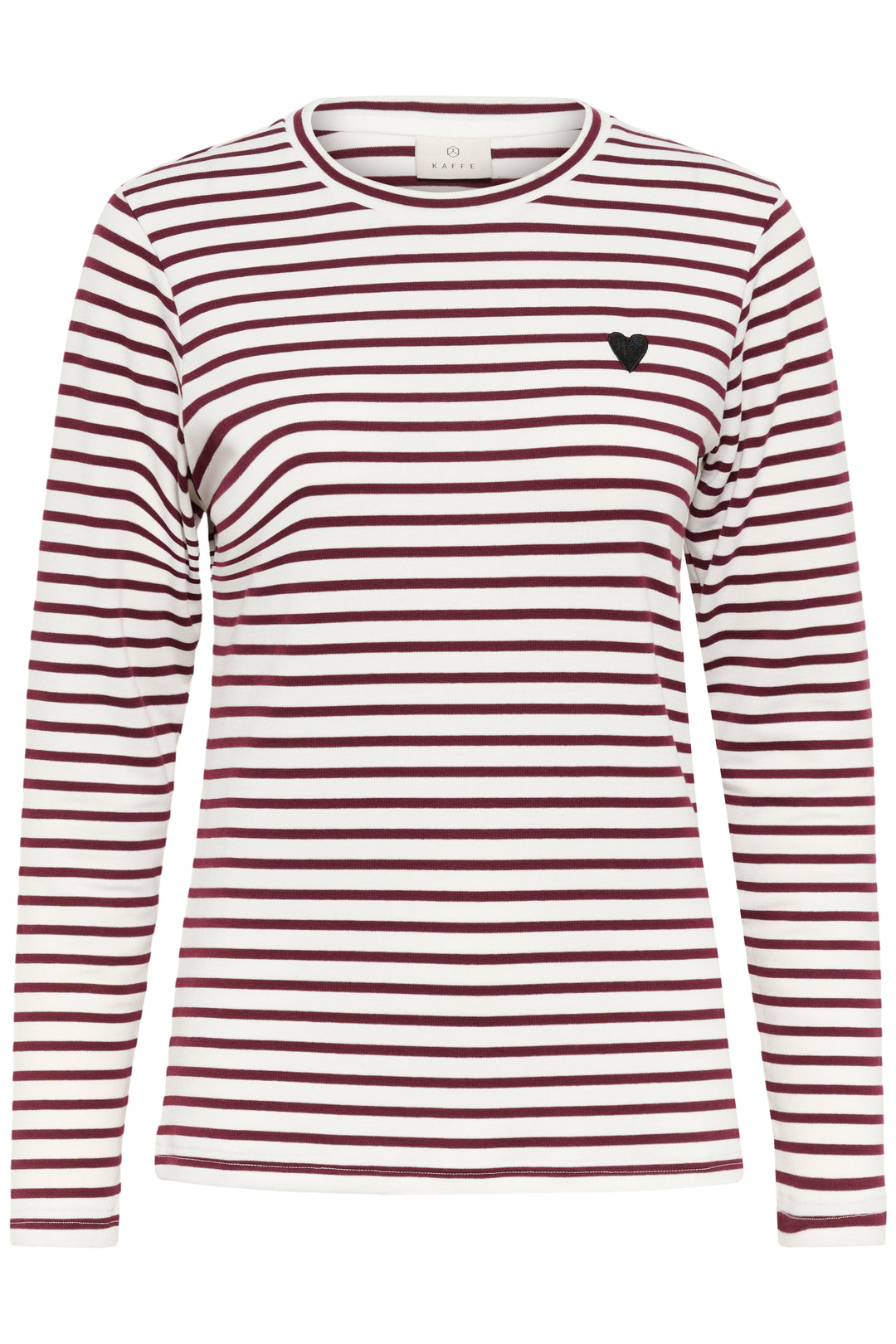 T-shirt rayé avec coeur brodé à manches longues Liddy
