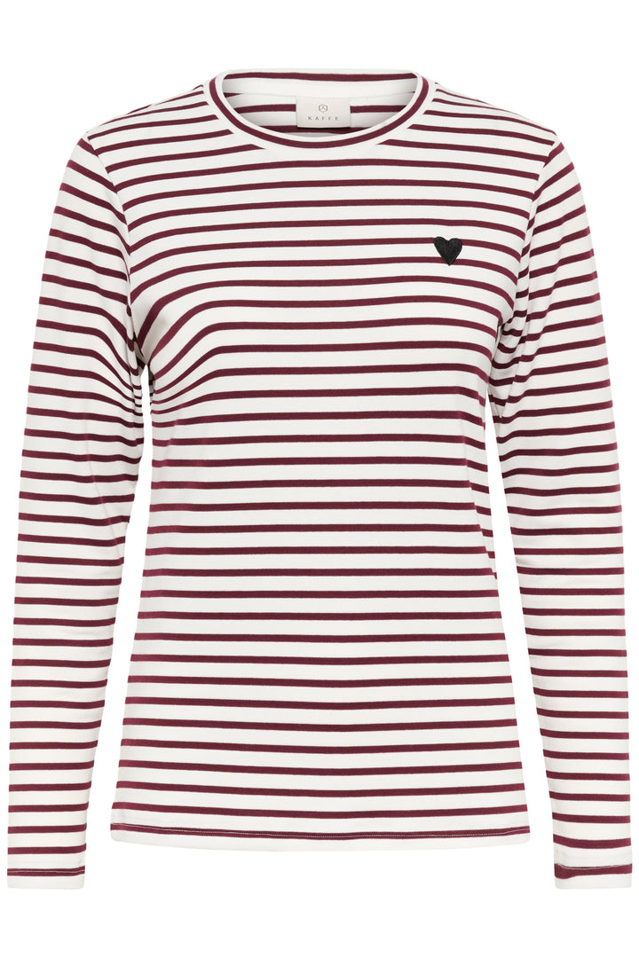 T-shirt rayé avec coeur brodé à manches longues Liddy