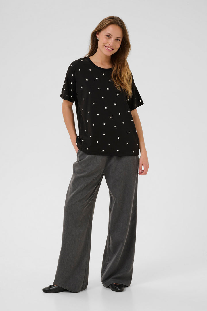 T-shirt en coton avec clous métalliques Helen