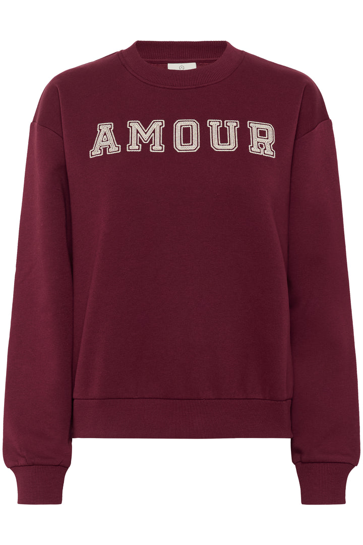 Sweat-shirt avec inscription "Amour" Elenora