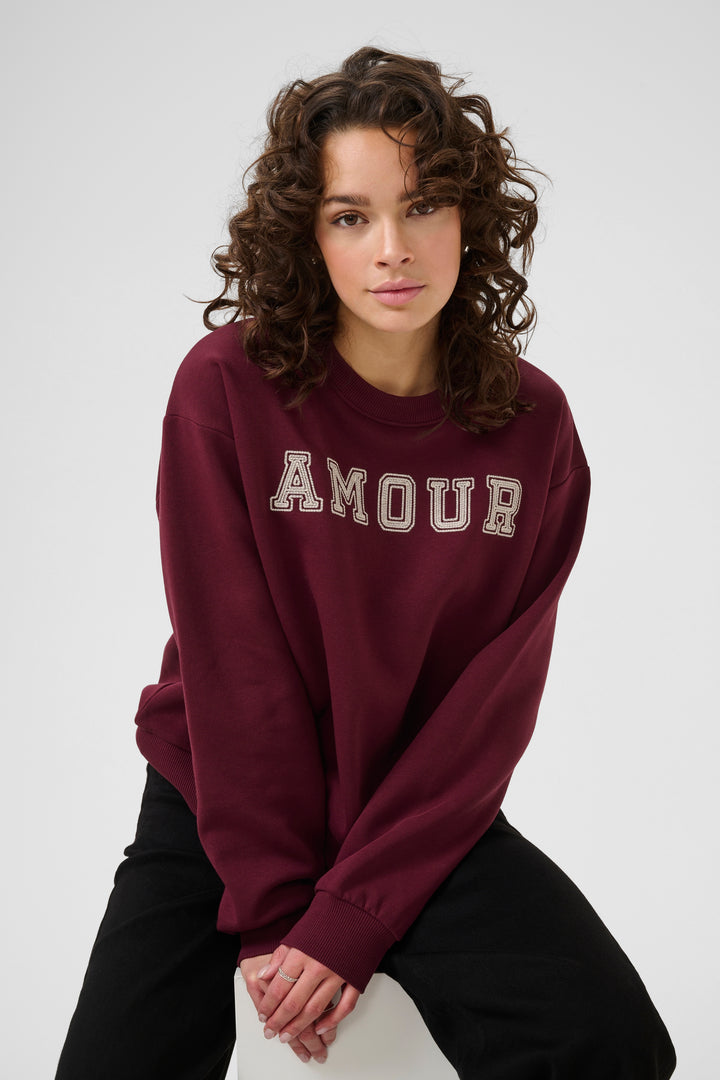 Sweat-shirt avec inscription "Amour" Elenora