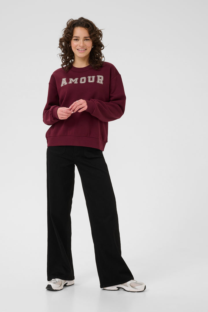 Sweat-shirt avec inscription "Amour" Elenora