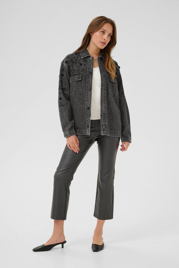Veste en denim avec ornements décoratifs Jaiden