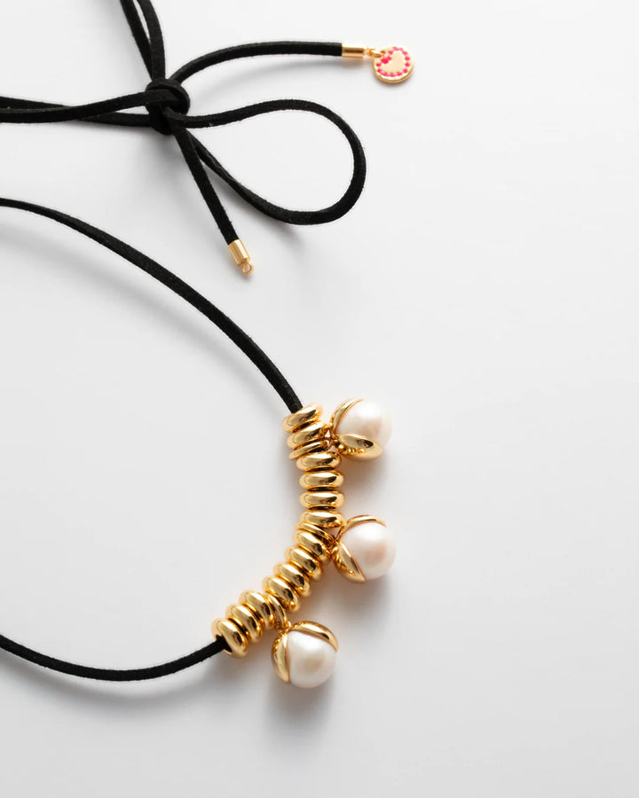 Collier cordon avec perles Cleo