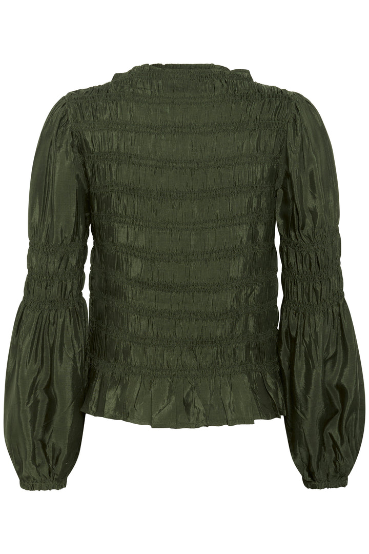Blouse smockée à manches longues Henva