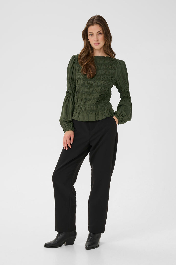 Blouse smockée à manches longues Henva