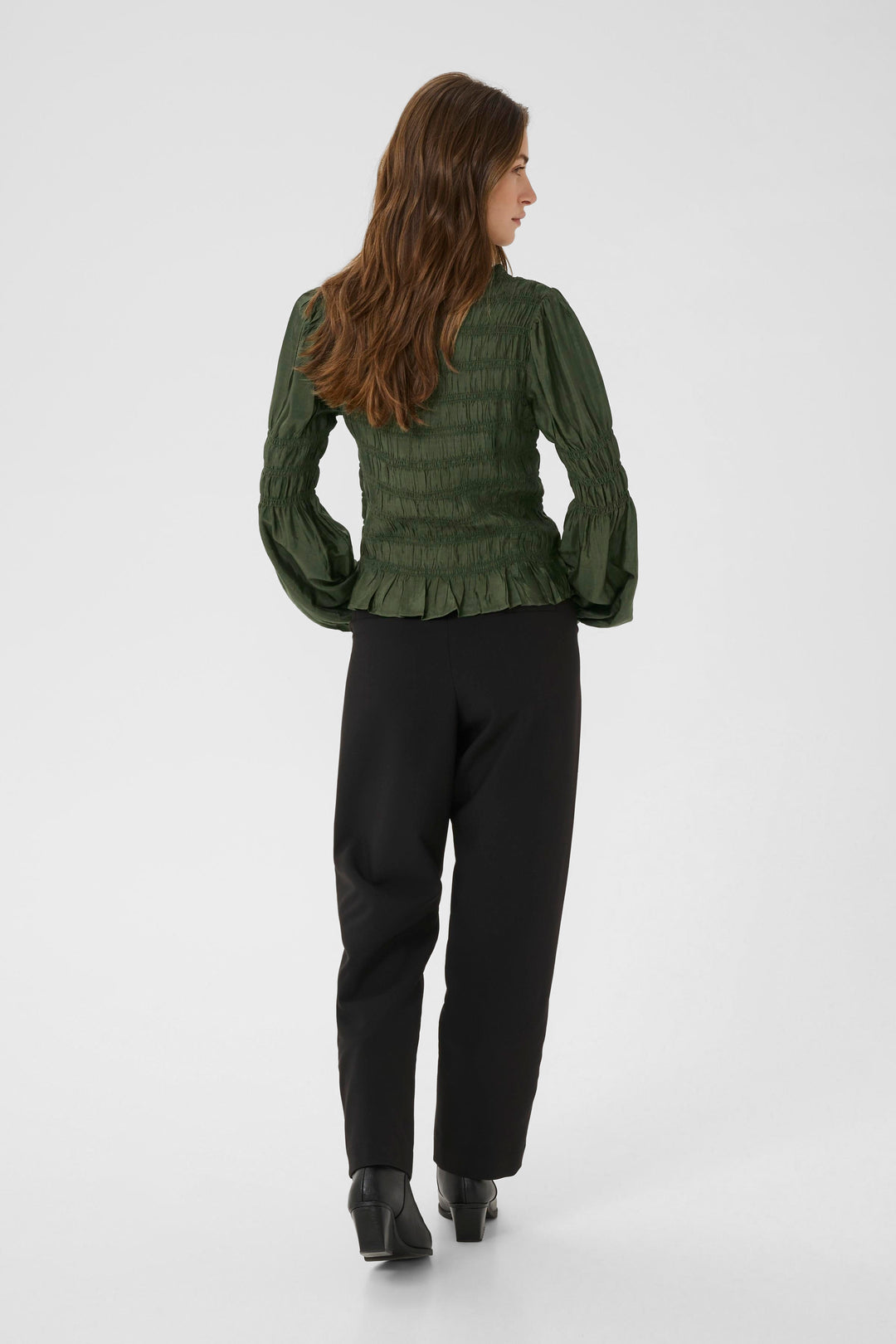 Blouse smockée à manches longues Henva
