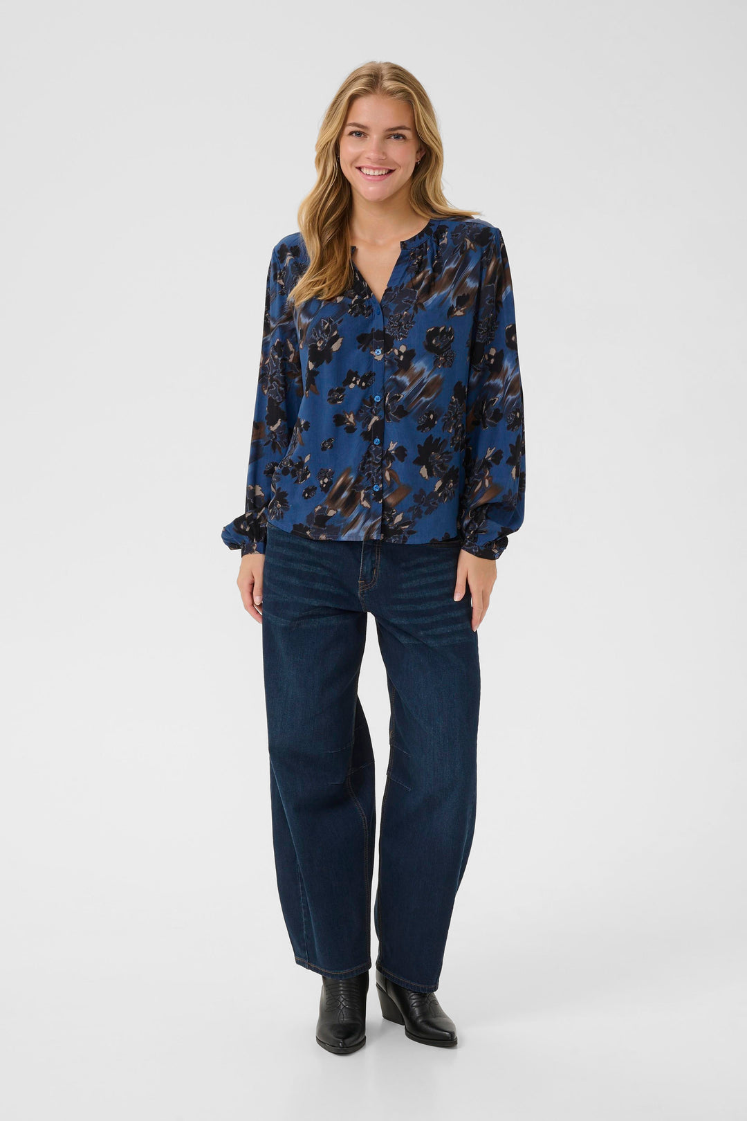 Blouse boutonnée avec imprimé floral Tiah