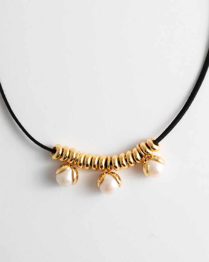 Collier cordon avec perles Cleo