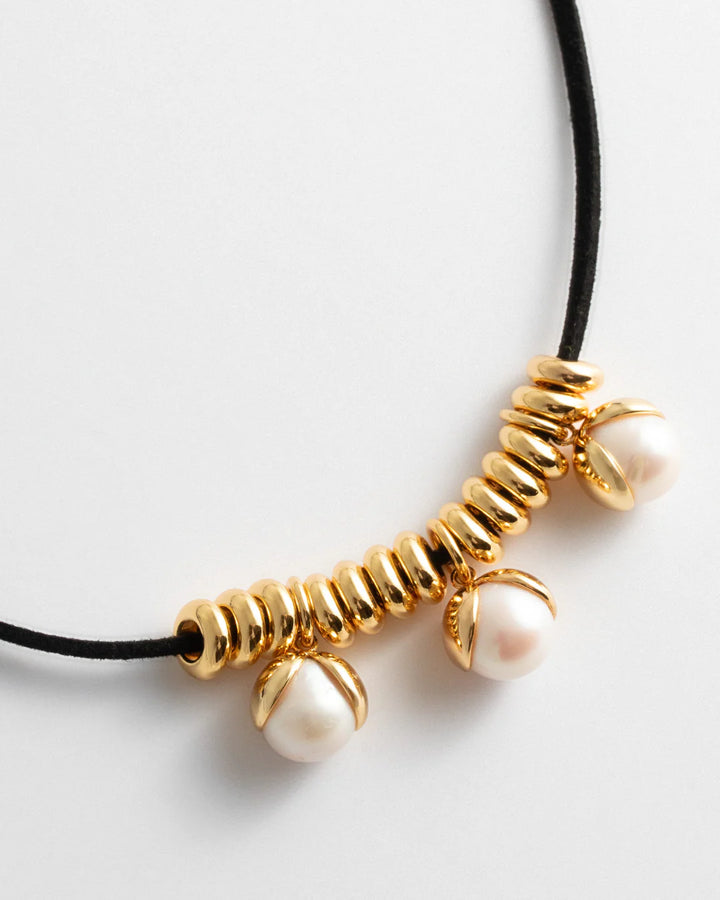 Collier cordon avec perles Cleo