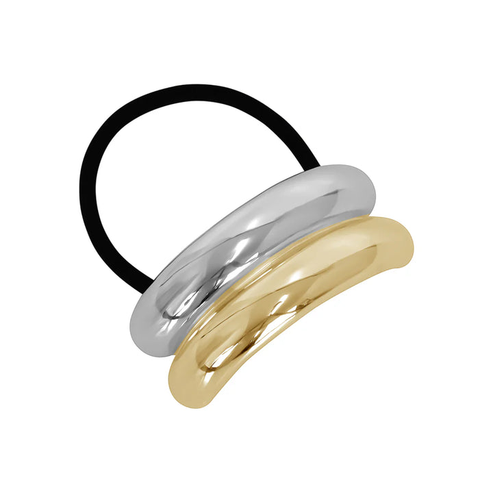Élastique à cheveux avec bandes métalliques