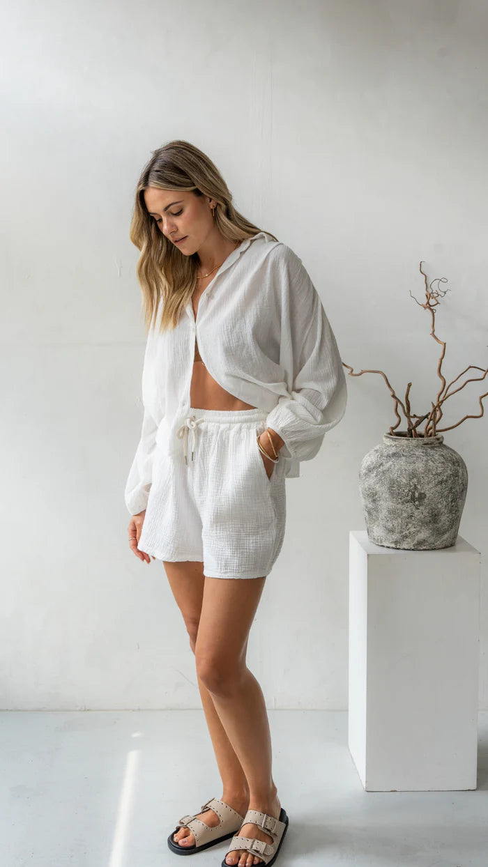 Chemise Aida en coton gaufré