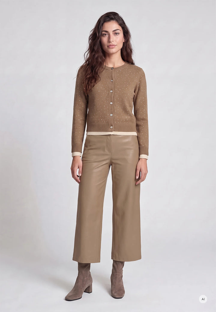 Pantalon taille haute à jambes larges
