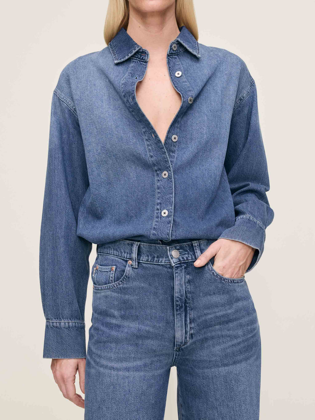 Chemise ample en denim Faye