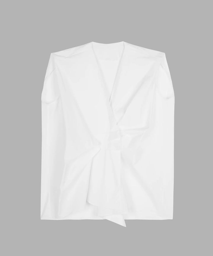 Blouse sans manches à plis asymétriques
