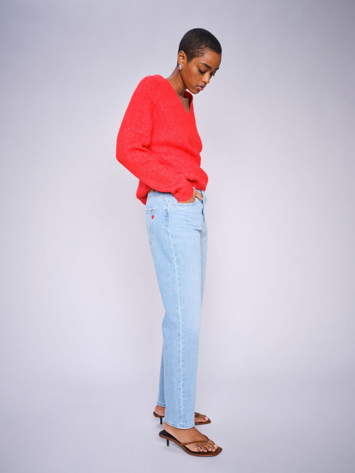 Jeans coupe boyfriend avec coeur brodé Elly Gallon