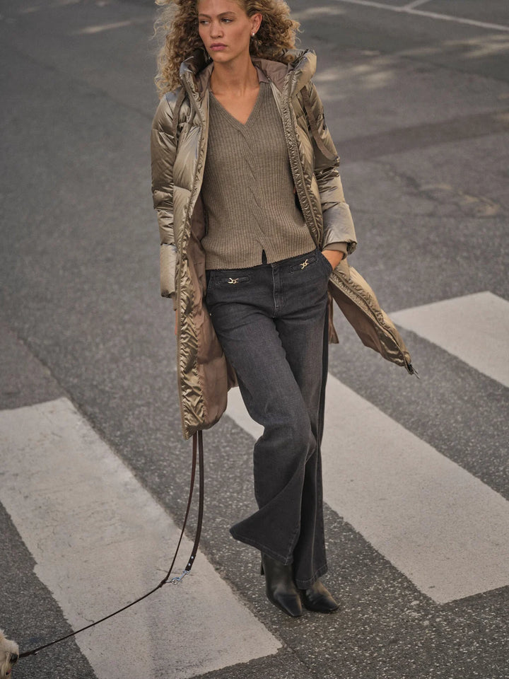 Manteau long matelassé à capuchon Nova