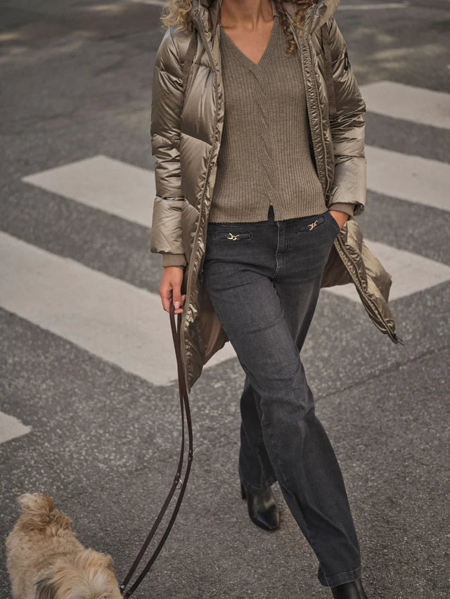 Manteau long matelassé à capuchon Nova