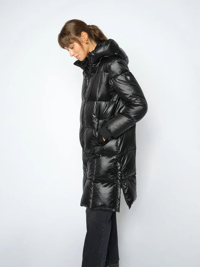 Manteau long matelassé à capuchon Nova
