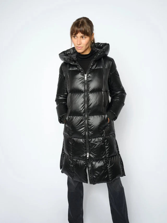 Manteau long matelassé à capuchon Nova