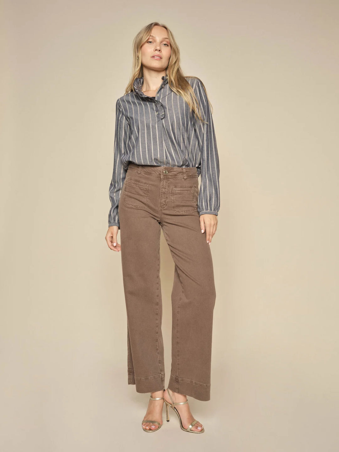 Pantalon ample marron Soey