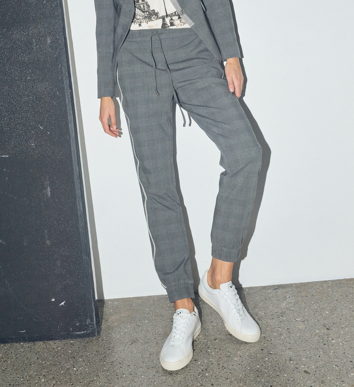 Pantalon carreaux gris Lacie Kimi