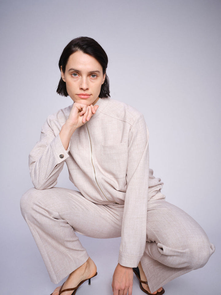 Veste style bomber fluide à fermeture éclair Petra