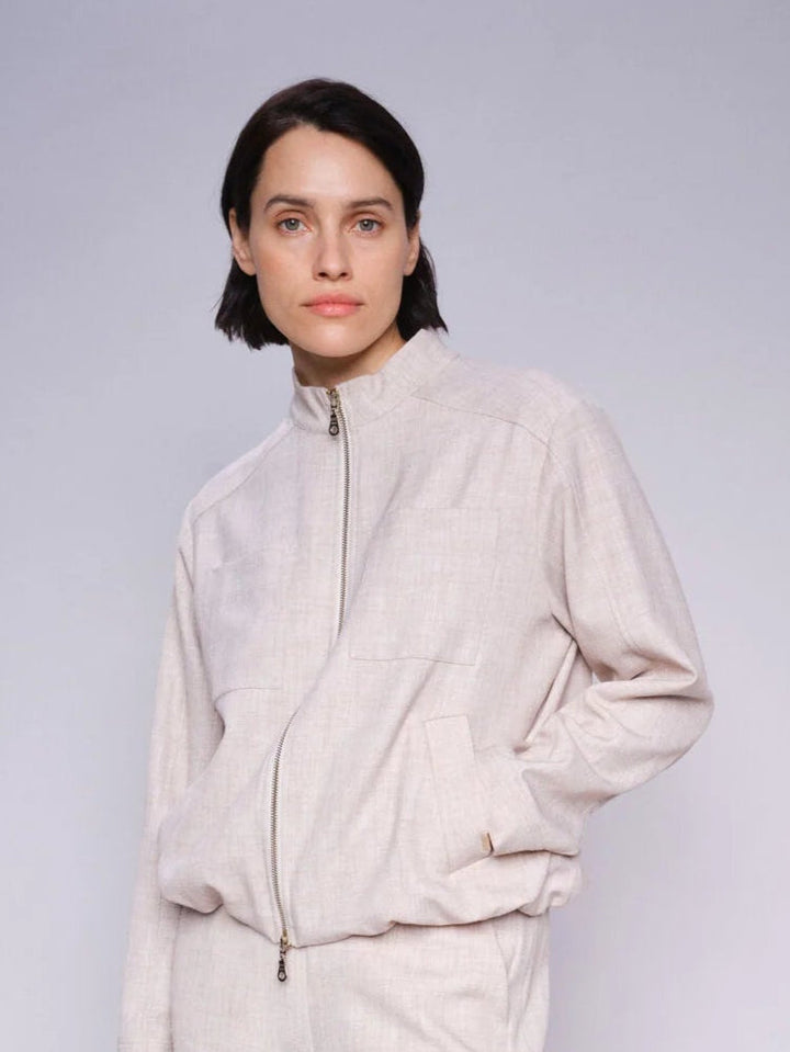 Veste style bomber fluide à fermeture éclair Petra