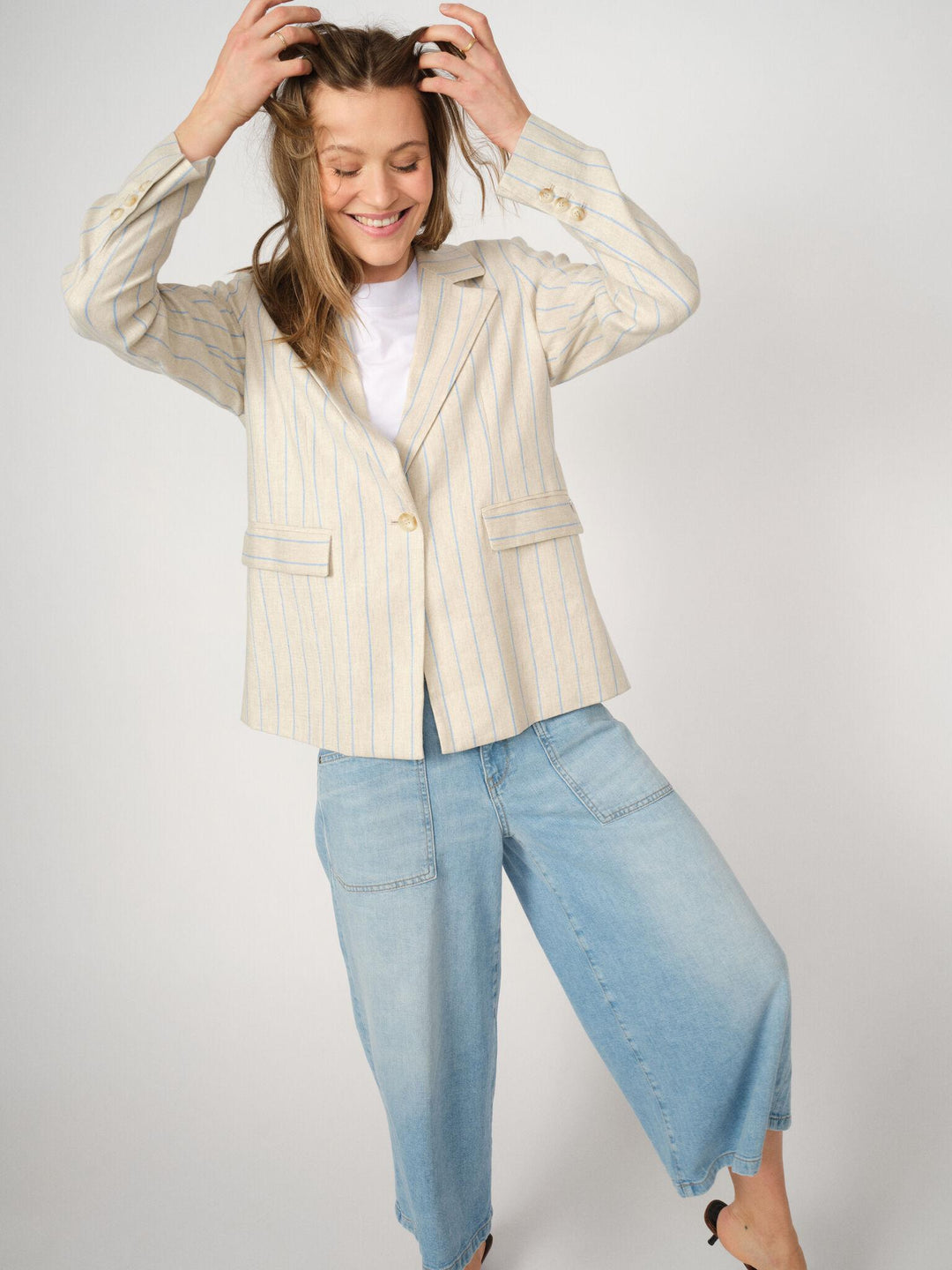 Veston oversize avec rayures verticales Nancy Miriam