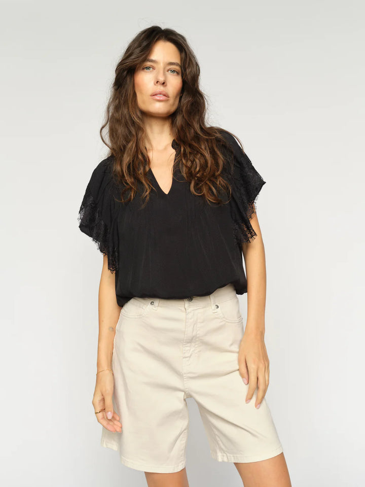 Bermuda Bati à taille haute et coupe droite