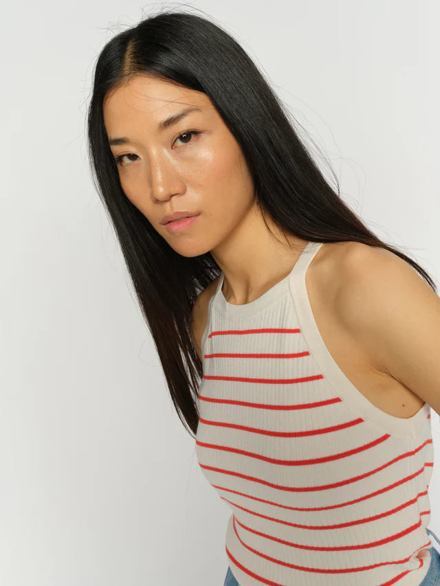 Camisole Imanja rayée en maille à encolure américaine