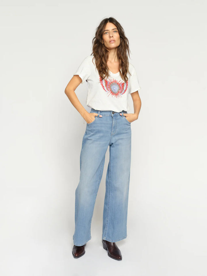Jeans Dara taille haute à jambe large