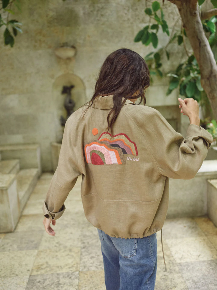 Veste Ginah légère brodée au dos