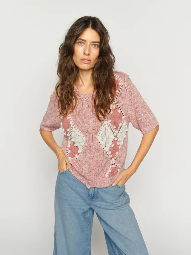 Cardigan Elio à motif argyle