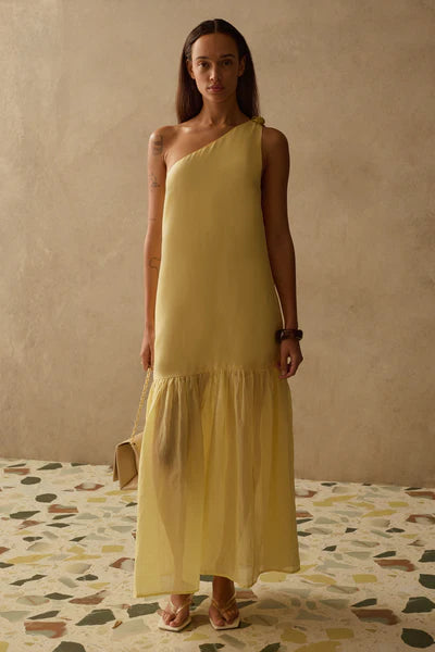 Robe maxi Claudia asymétrique