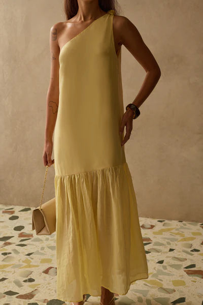 Robe maxi Claudia asymétrique