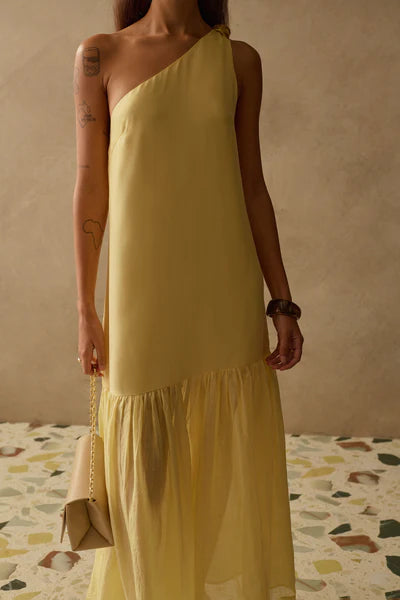 Robe maxi Claudia asymétrique