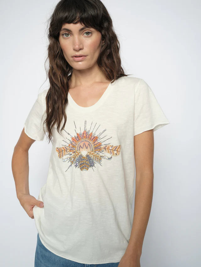 T-shirt imprimé Tonia à détails scintillants