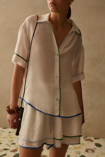 Chemise Blaise à détails contrastants